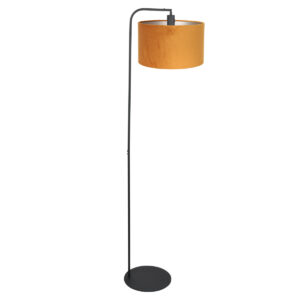 vloerlamp-zwart-stang-metaalveloursstof-ø28cm-e27-4793zw-steinhauer-1