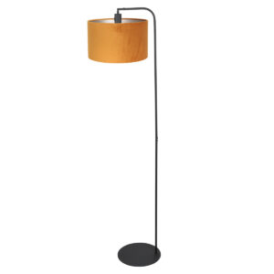 vloerlamp-zwart-stang-metaalveloursstof-ø28cm-e27-4793zw-steinhauer-1