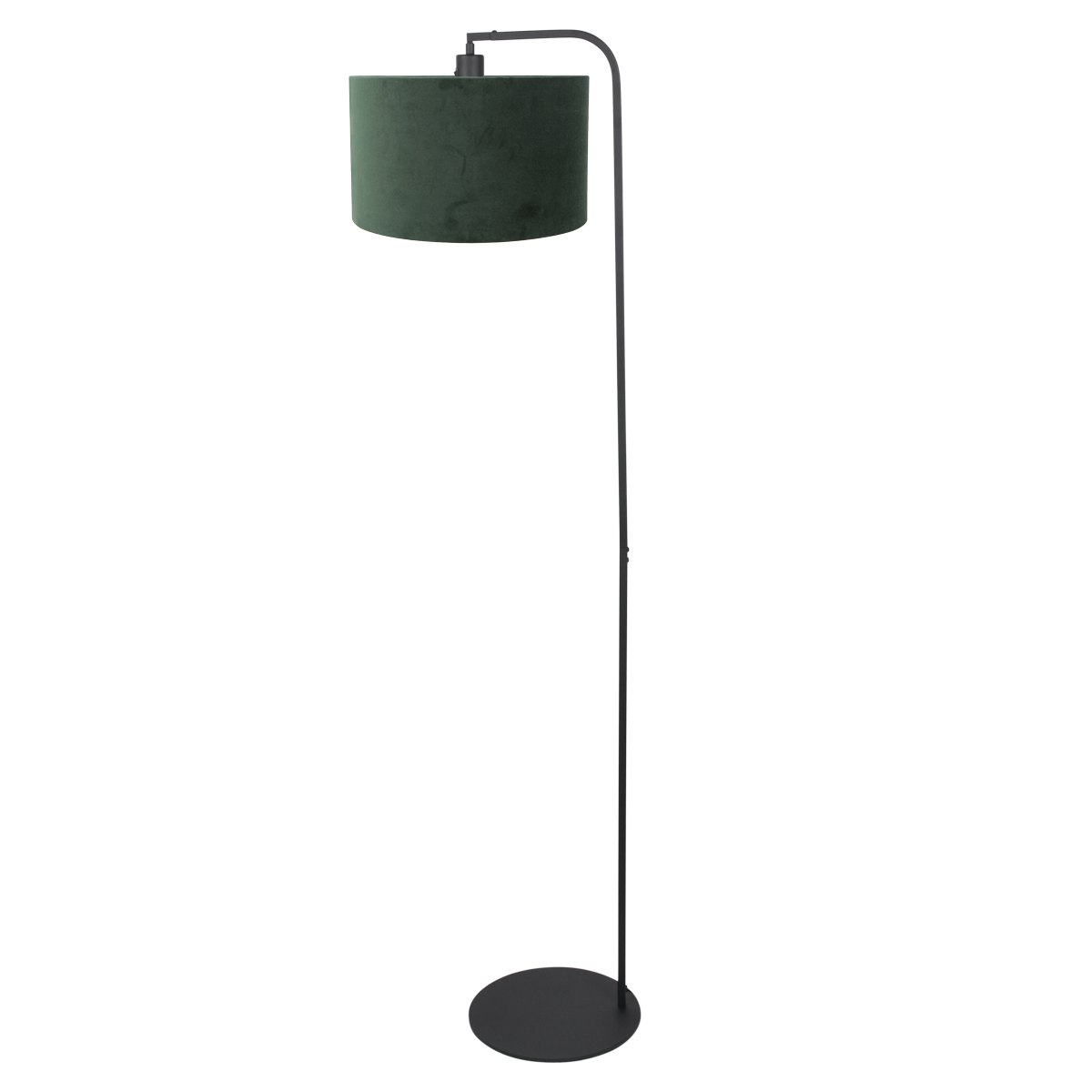 vloerlamp-zwart-stang-metaalveloursstof-ø28cm-e27-4796zw-steinhauer-1
